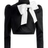 Alice and Olivia Addison Bow Collar Cropped Jacket | Jackets + Coats