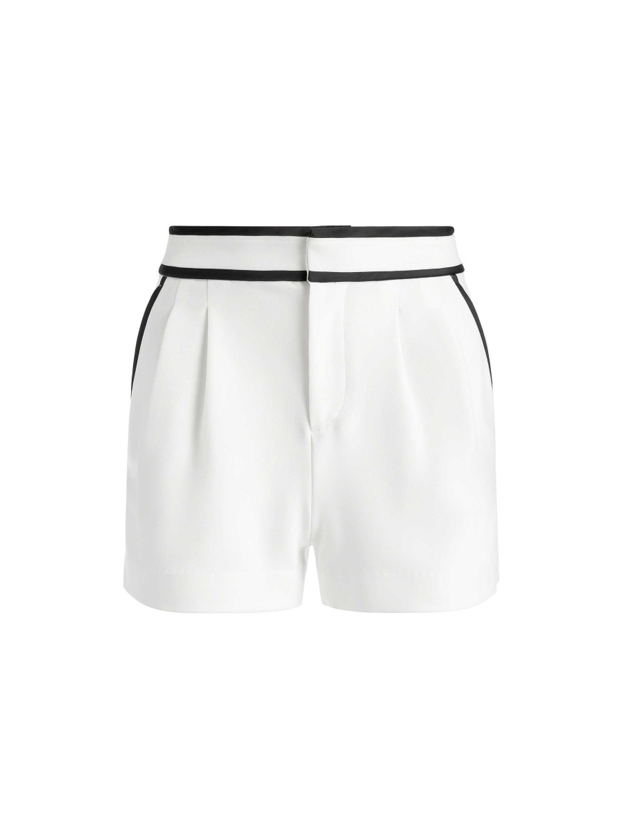 Alice and Olivia Esta Pleated Contrast Trim Short | Shorts