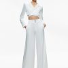 Alice and Olivia Leone Cropped Wrap Blazer + Mame High Rise Wide Leg Pant | Matching Sets