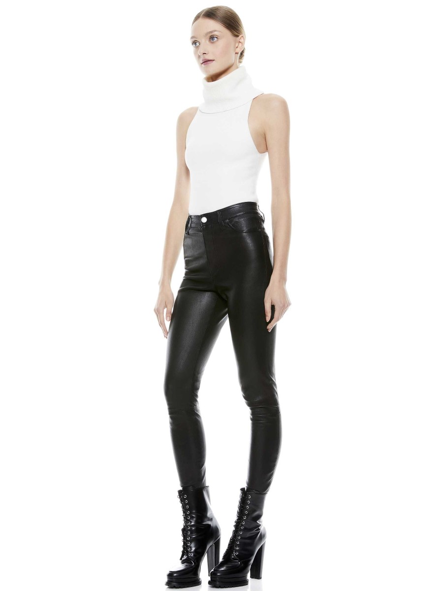 Alice and Olivia Mikah Single Button Leather Pant | Pants