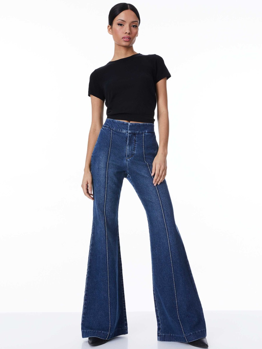 Alice and Olivia Dylan High Waisted Wide Leg Jean | Pants