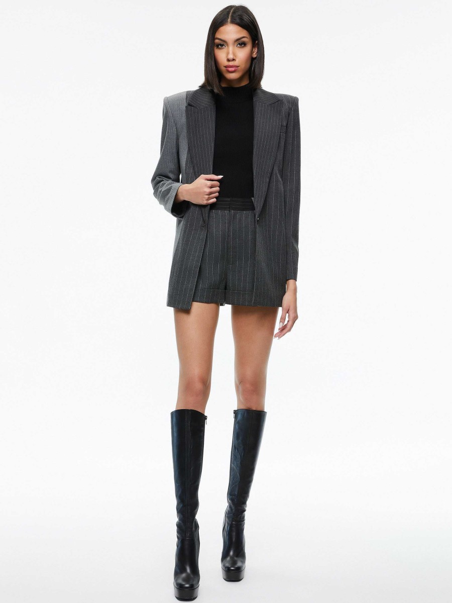 Alice and Olivia Colley Notch Collar Blazer + Conry Pleated Cuff Short | Matching Sets