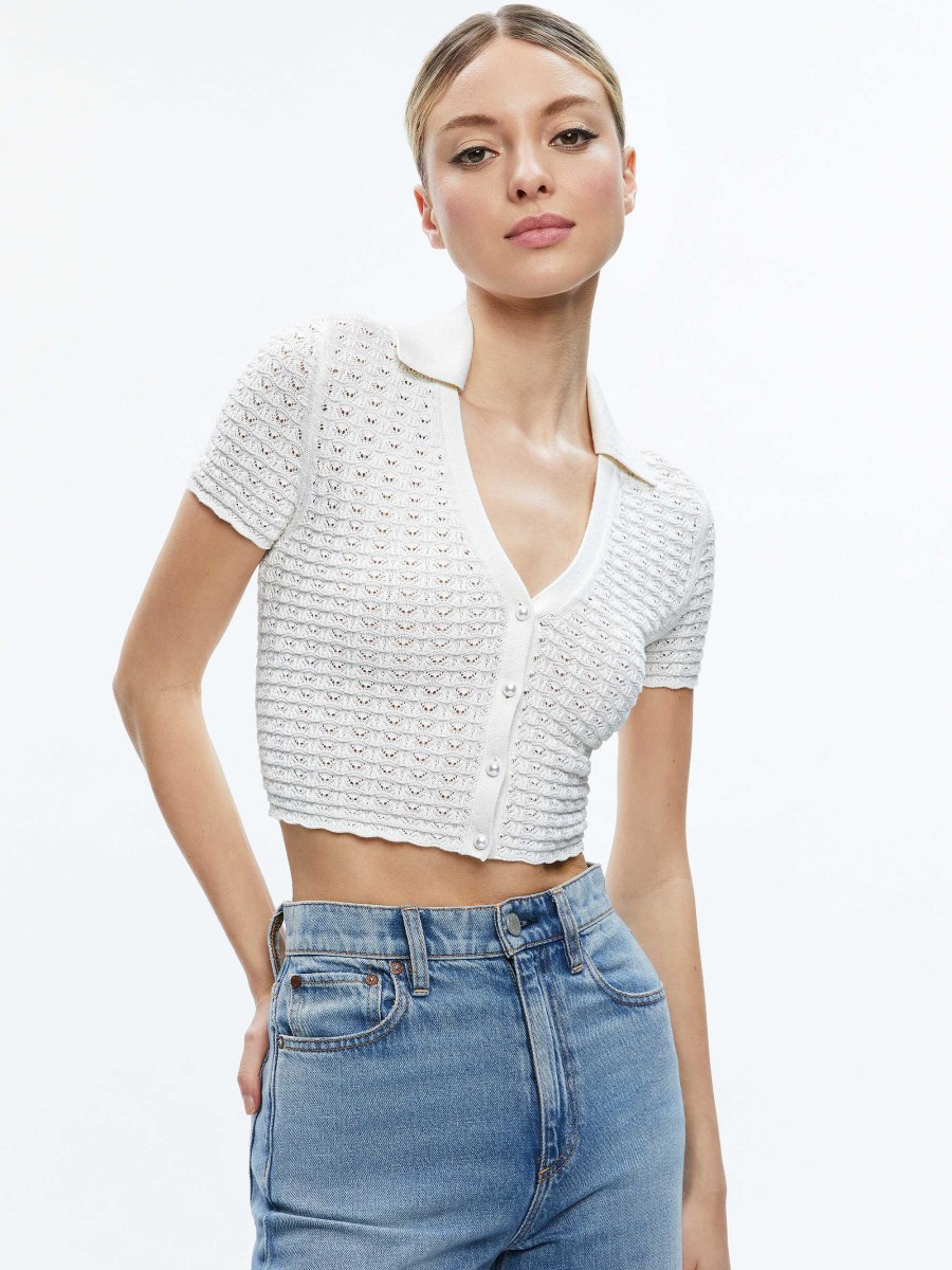 Alice and Olivia Linda Cropped Polo | Tops