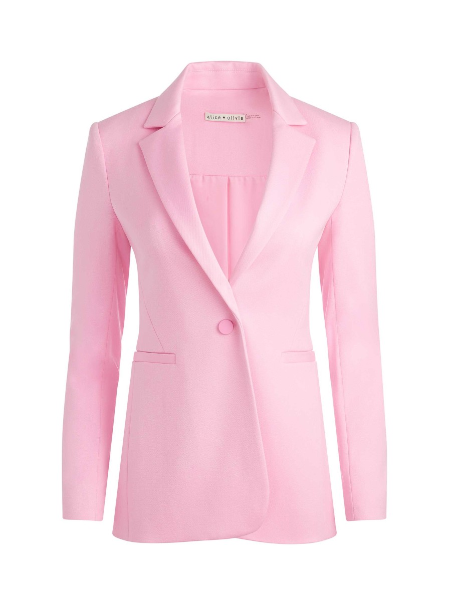 Alice and Olivia Macey Notch Collar Fitted Blazer | Jackets + Coats