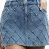 Alice and Olivia Joss High Rise Quilted Embellished Mini Skirt | Skirts