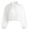 Alice and Olivia Pierre Pleated Back Button Down | Tops