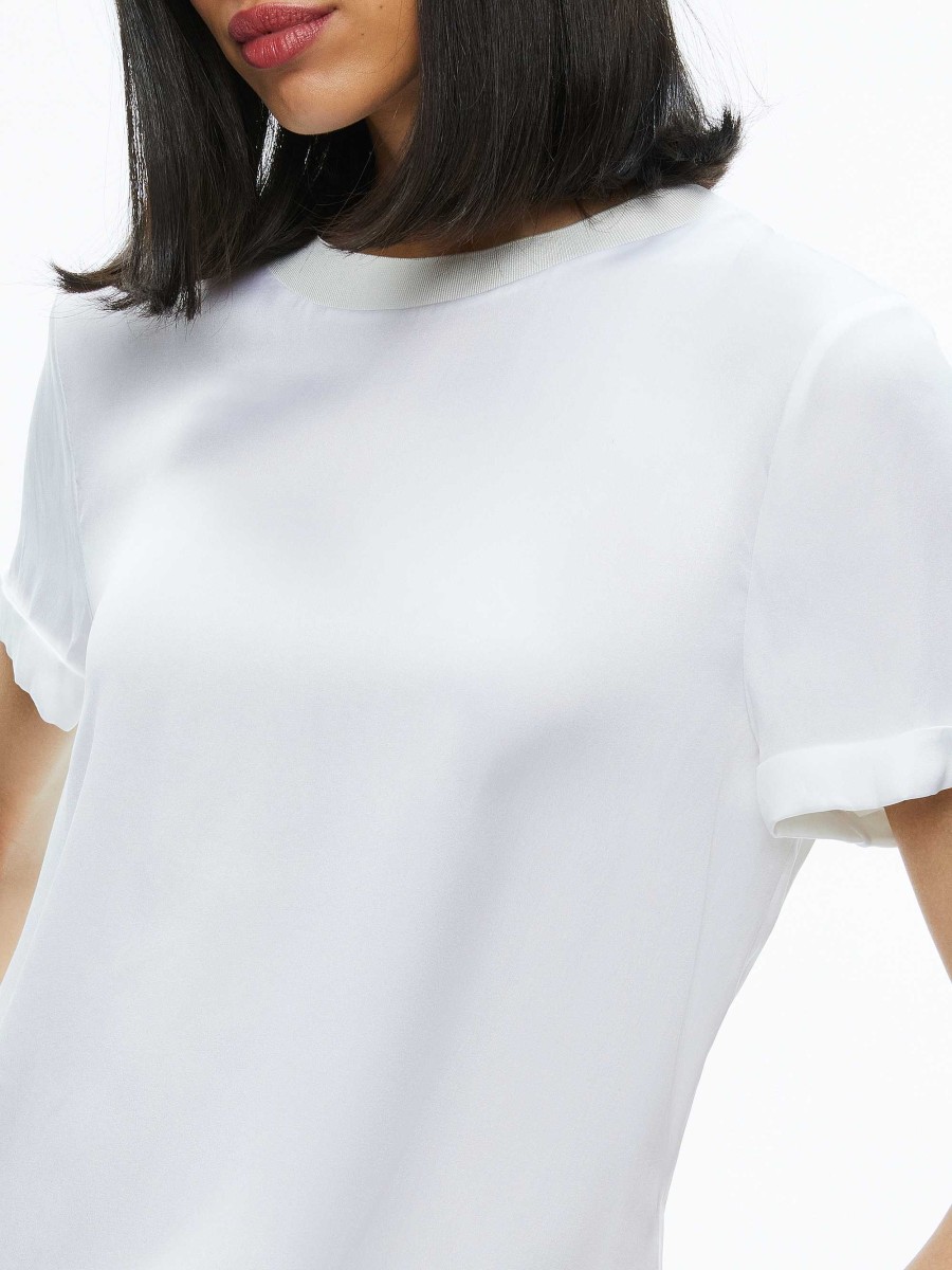 Alice and Olivia Braden Drop Shoulder Tee | Tops