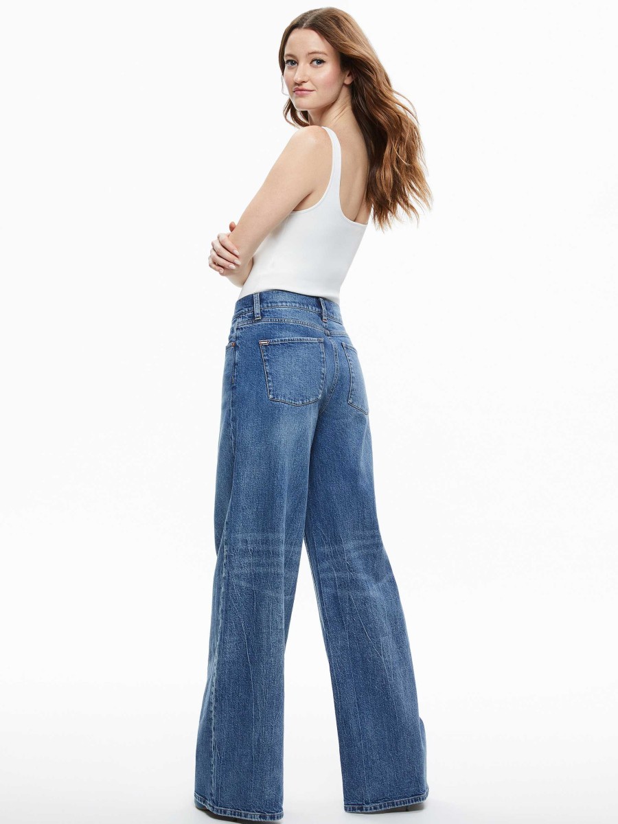 Alice and Olivia Trish Mid Rise Baggy Jean | Pants