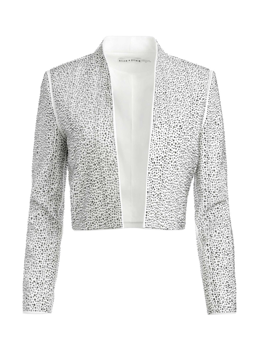 Alice and Olivia Kalia Embellished Open Front Jacket | Jackets + Coats