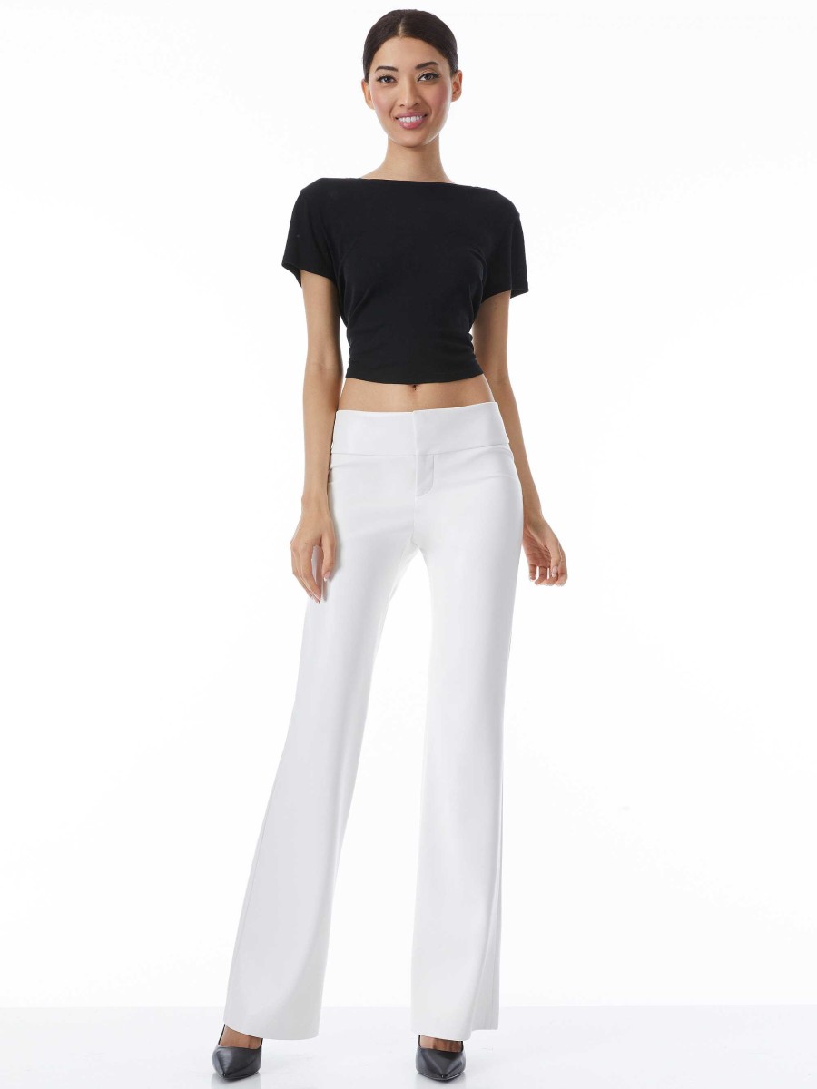 Alice and Olivia Olivia Vegan Leather Bootcut Pant | Pants