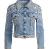 Alice and Olivia Nelson Embellished Fitted Denim Jacket | Jackets + Coats