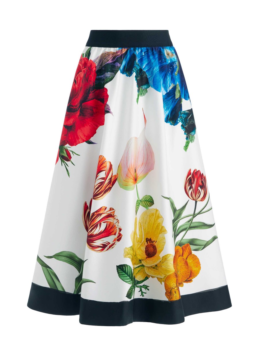 Alice and Olivia Earla High Rise Flared Midi Skirt | Skirts