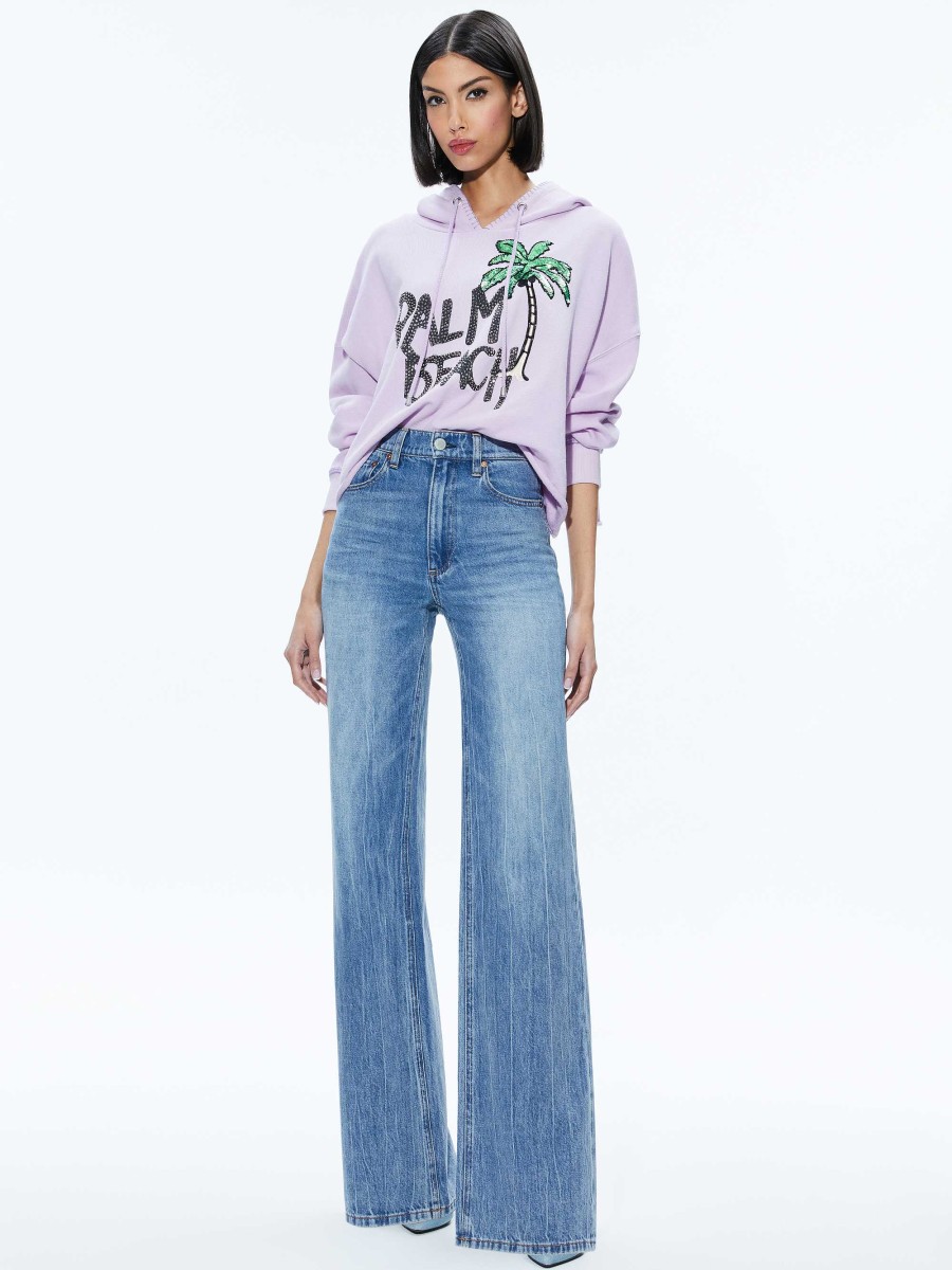 Alice and Olivia Sunny Boxy Cropped Hoodie | Sweaters