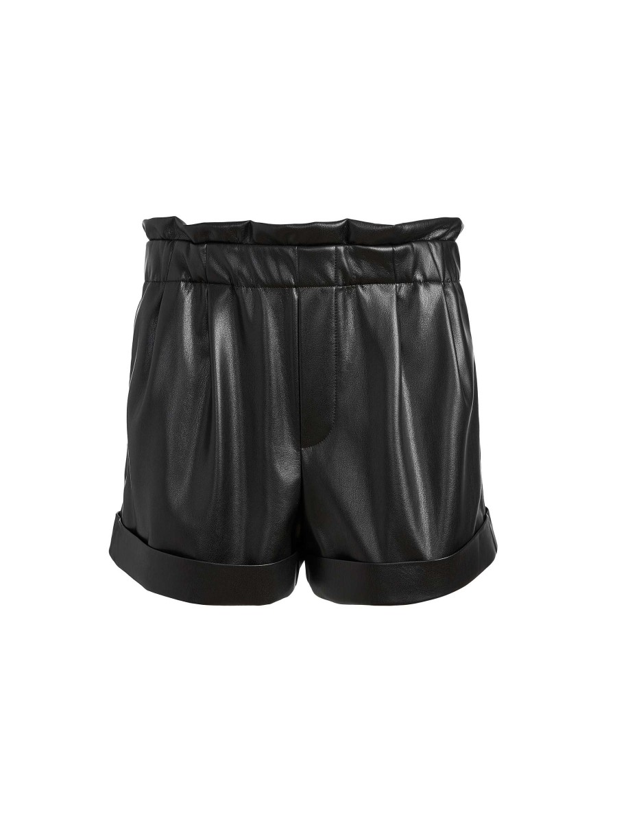 Alice and Olivia Reagan Vegan Leather Paperbag Short | Shorts