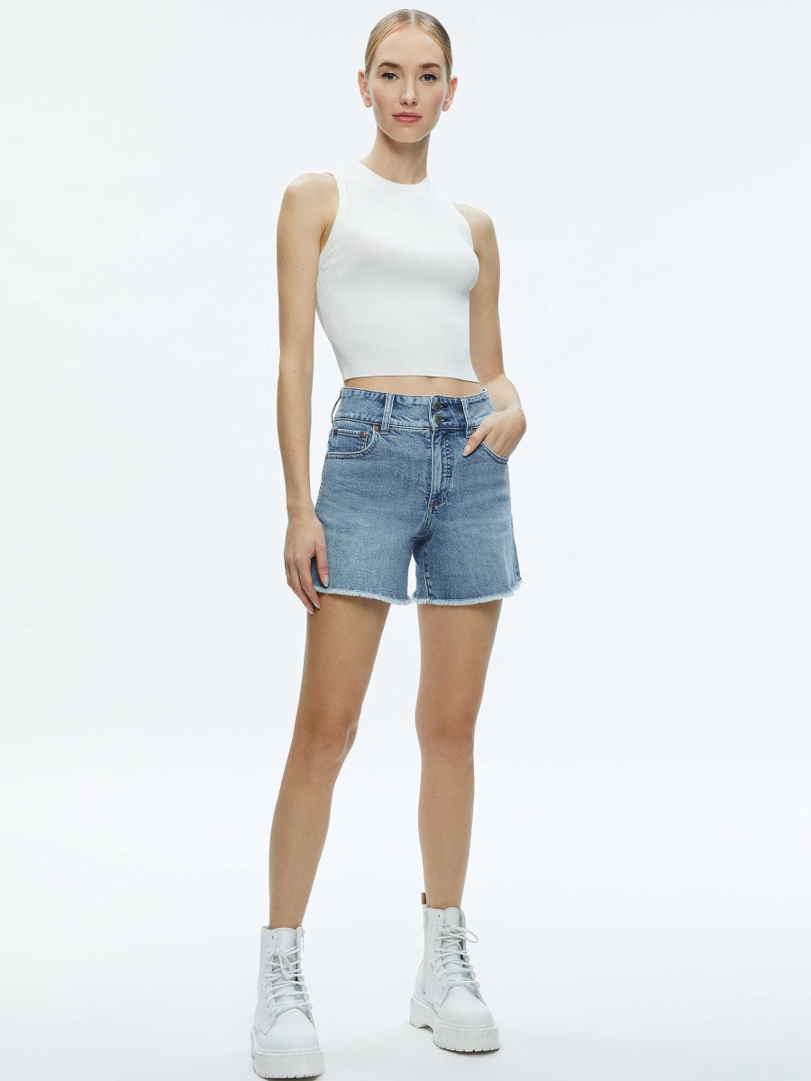 Alice and Olivia Han High Rise Wide Waistband Short | Shorts