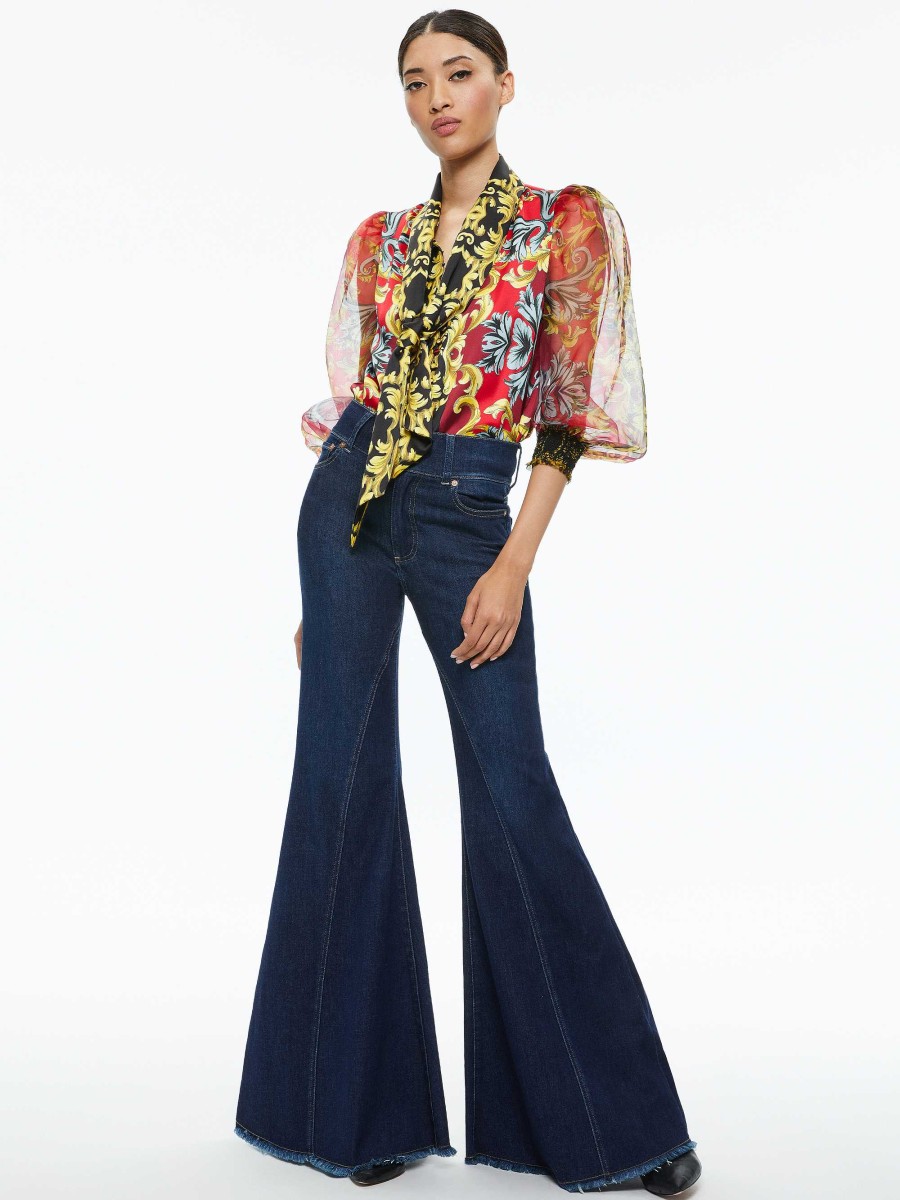 Alice and Olivia Beautiful Seamed Wide Leg Jean | Pants