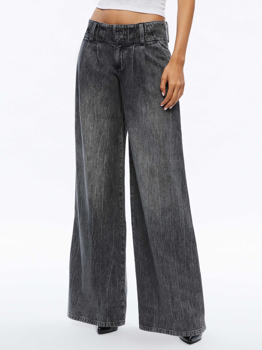 Alice and Olivia Anders Low Rise Pleated Jean | Pants