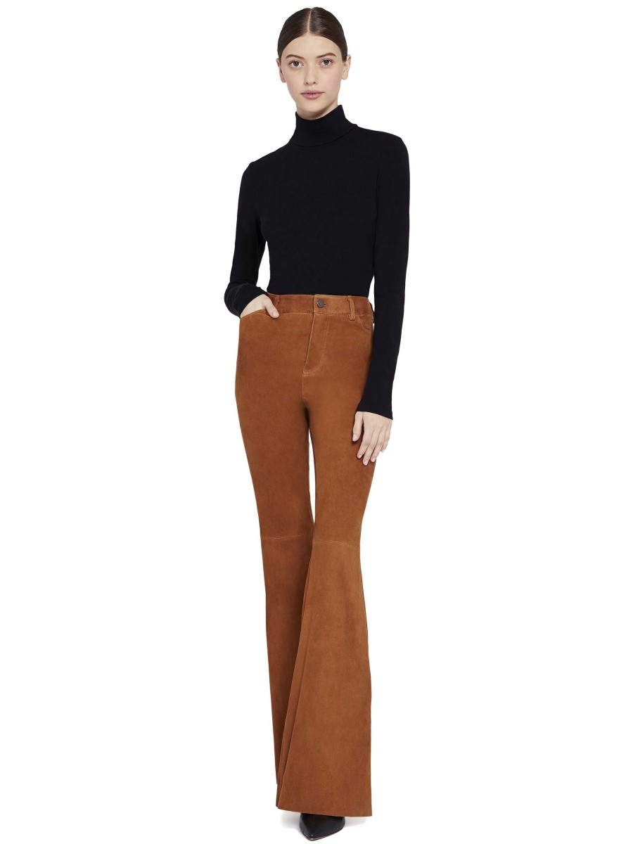 Alice and Olivia Brent High Waisted Suede Pant | Pants