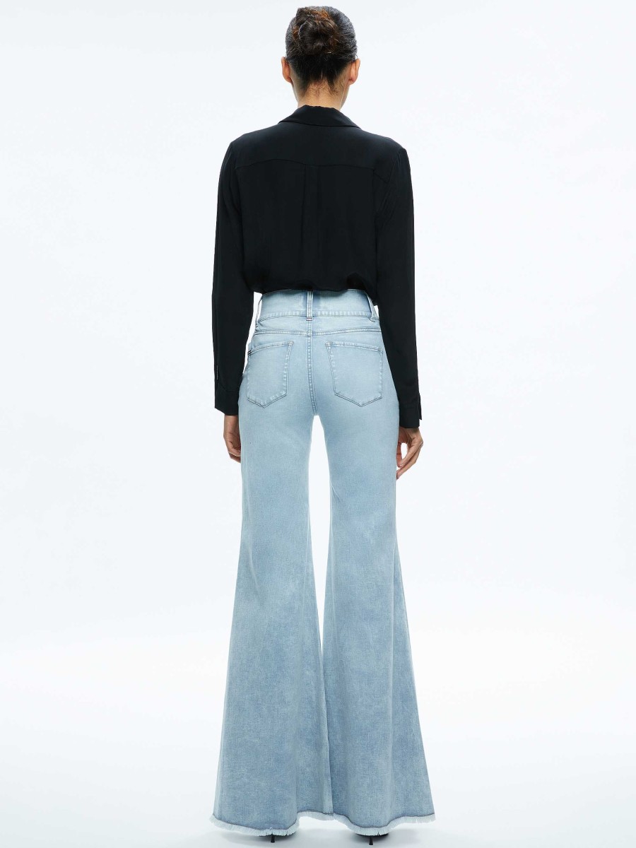 Alice and Olivia Beautiful Seamed Wide Leg Jean | Pants