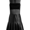 Alice and Olivia Chara Vegan Leather Pleated Mini Dress | Dresses