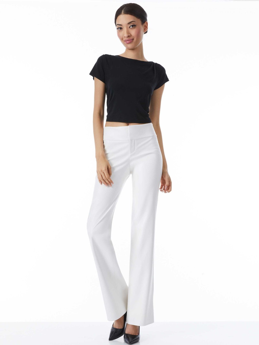 Alice and Olivia Olivia Vegan Leather Bootcut Pant | Pants