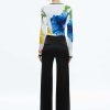 Alice and Olivia Delaina Long Sleeve Cropped Top | Tops