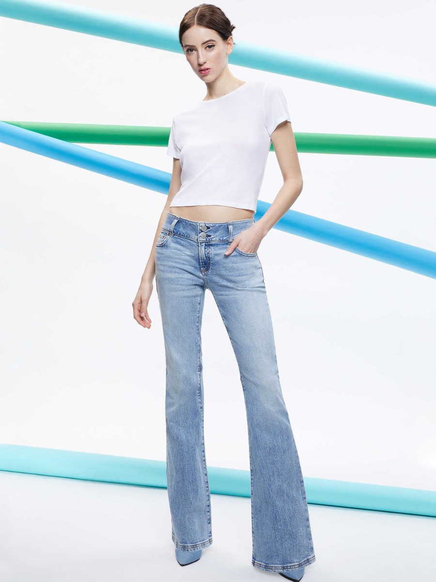 Alice and Olivia Stacey Low Rise Bell Bottom Jean | Pants