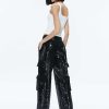 Alice and Olivia Hayes Sequin Cargo Pant | Pants