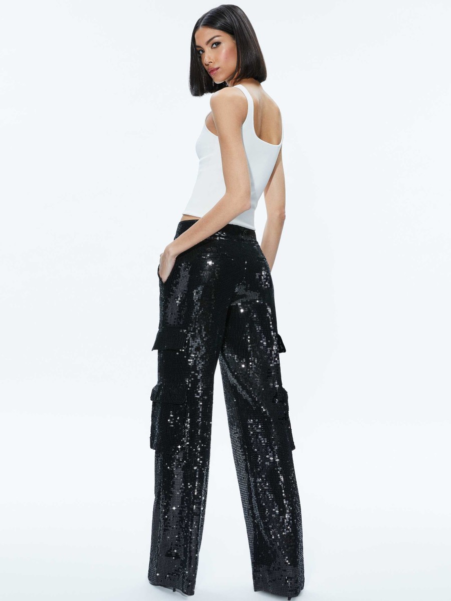 Alice and Olivia Hayes Sequin Cargo Pant | Pants