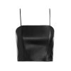 Alice and Olivia Pearle Vegan Leather Spaghetti Strap Bustier | Tops