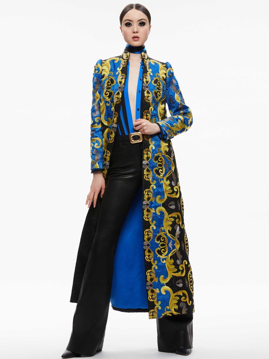 Alice and Olivia Thomas Embroidered Maxi Coat | Jackets + Coats