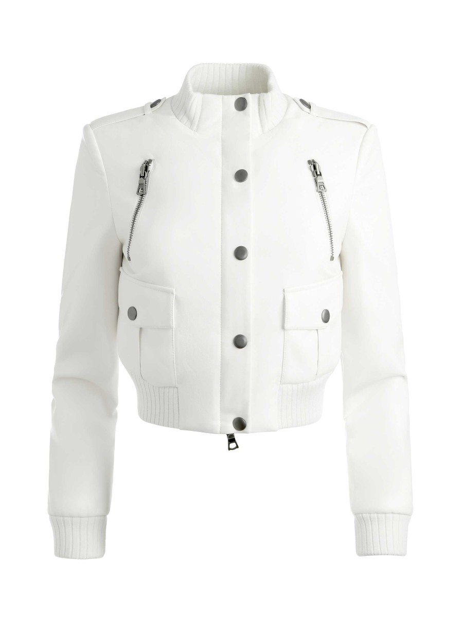 Alice and Olivia Ria Vegan Leather Moto Jacket | Jackets + Coats