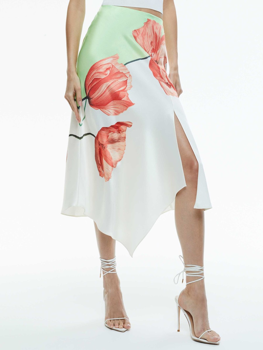 Alice and Olivia Harmony Drapey Slit Asymmetric Skirt | Skirts