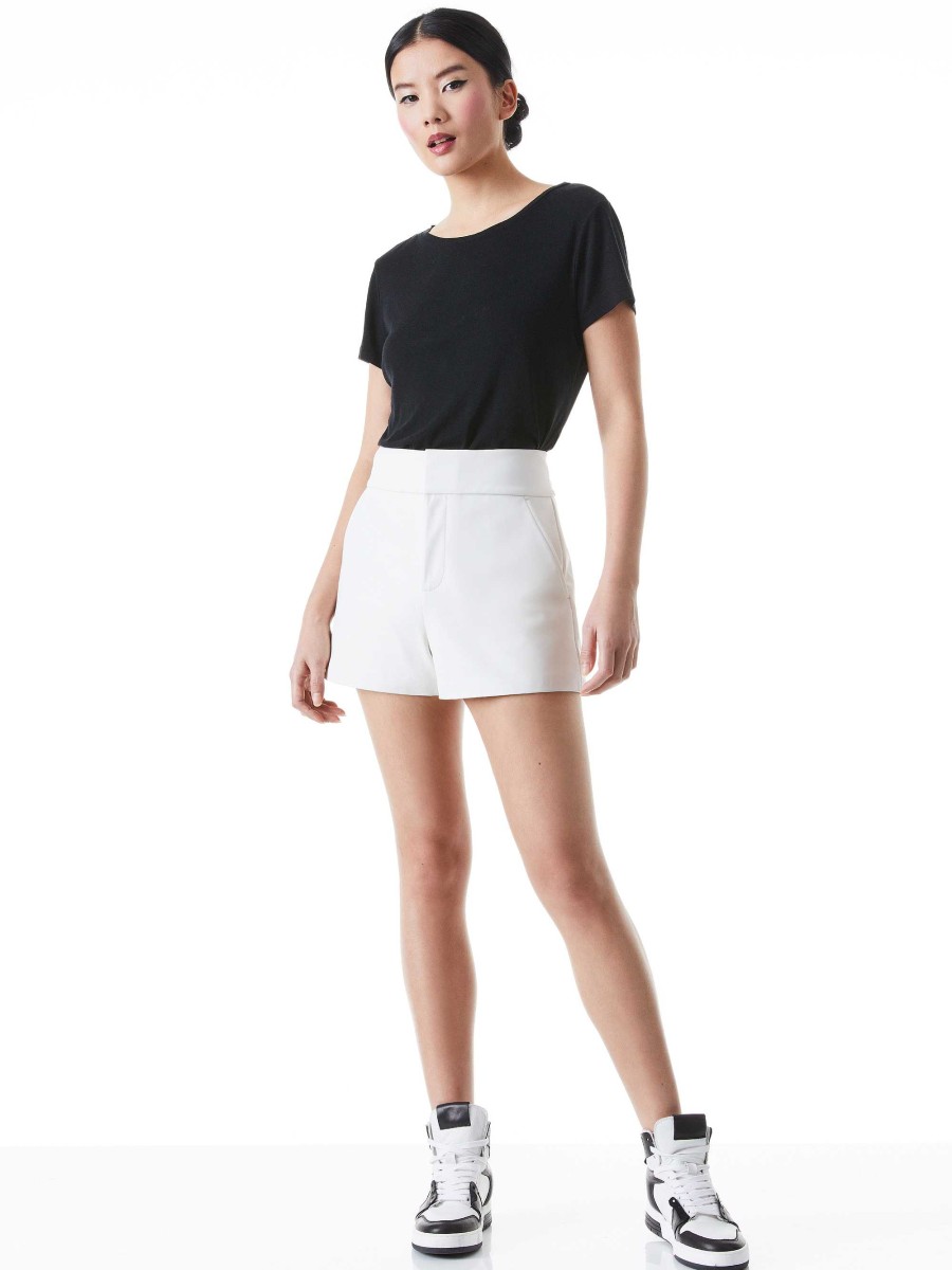 Alice and Olivia Cady High Waisted Leather Short | Shorts