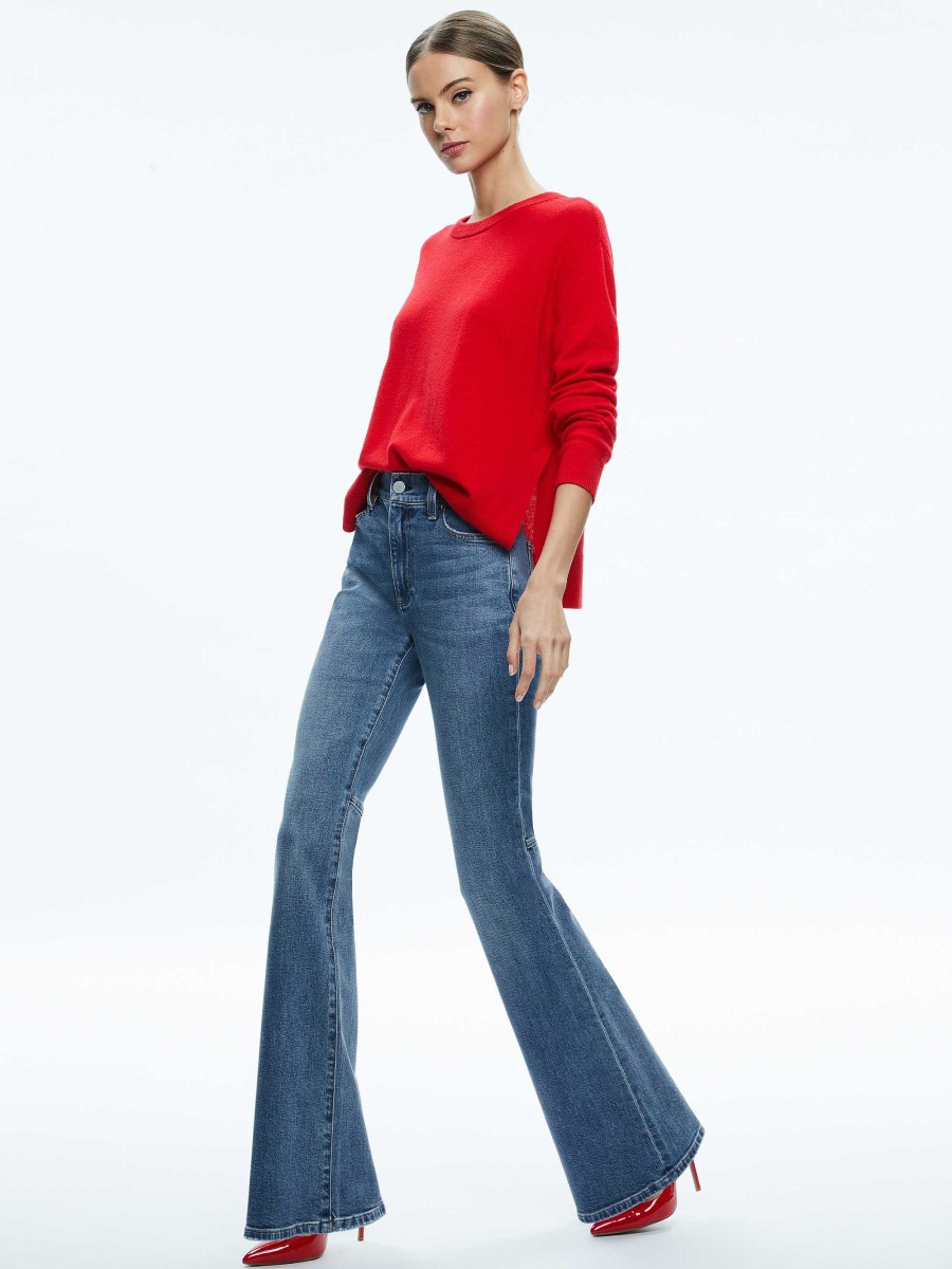 Alice and Olivia Stacey Mid Rise Bell Jean | Pants