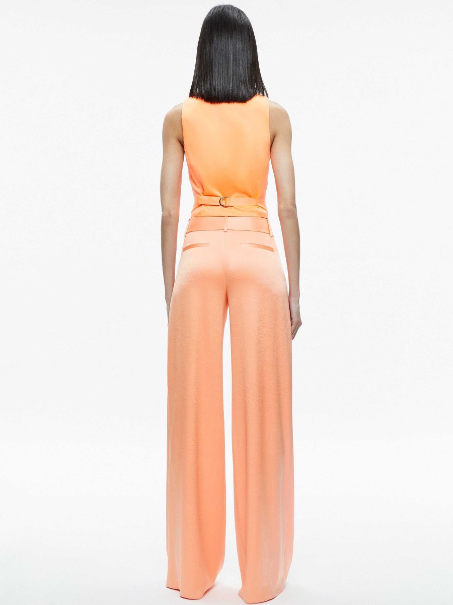 Alice and Olivia Amber Collared Vest + Eric Low Rise Pant | Matching Sets