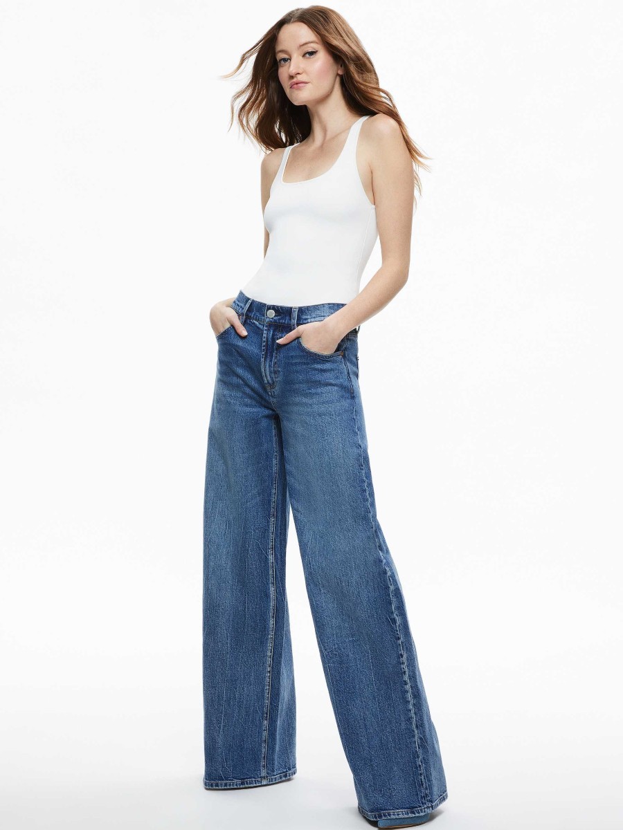 Alice and Olivia Trish Mid Rise Baggy Jean | Pants