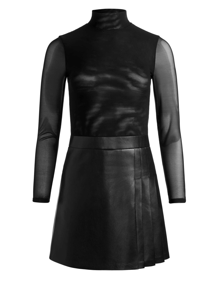 Alice and Olivia Chara Vegan Leather Mini Dress | Dresses