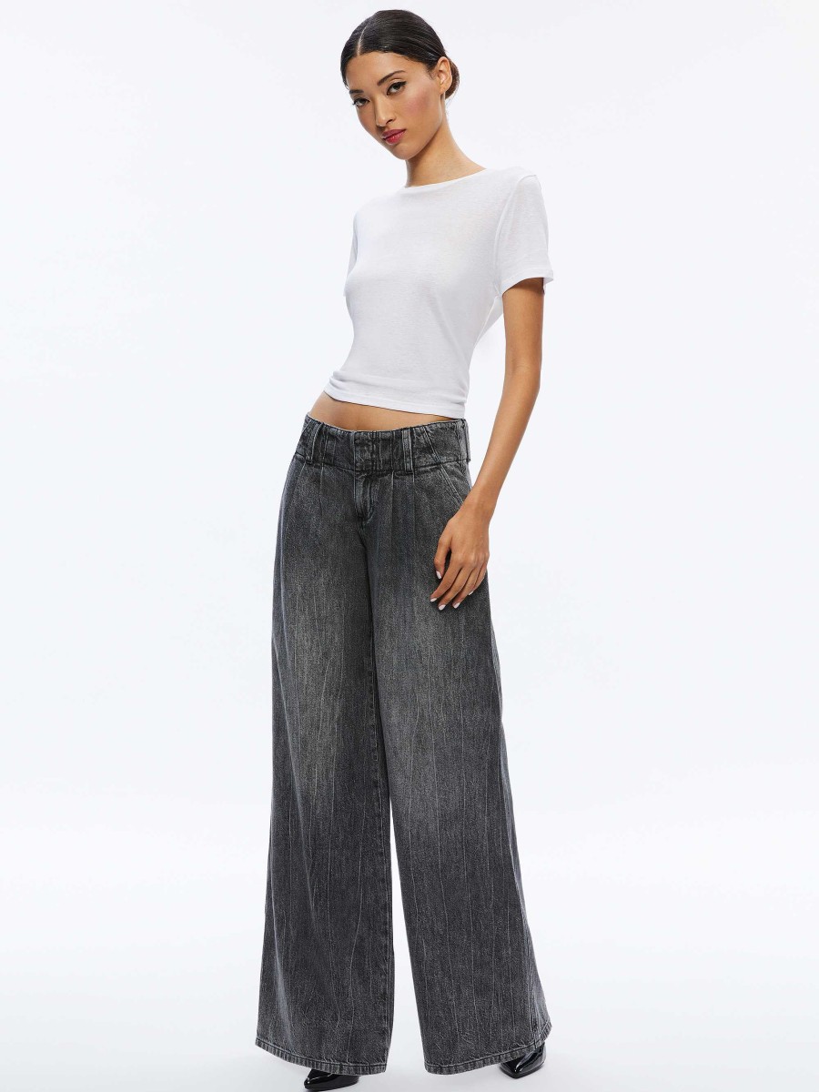 Alice and Olivia Anders Low Rise Pleated Jean | Pants