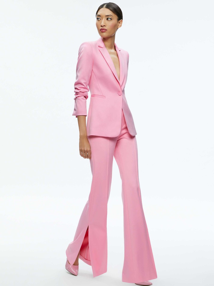 Alice and Olivia Macey Notch Collar Fitted Blazer | Jackets + Coats