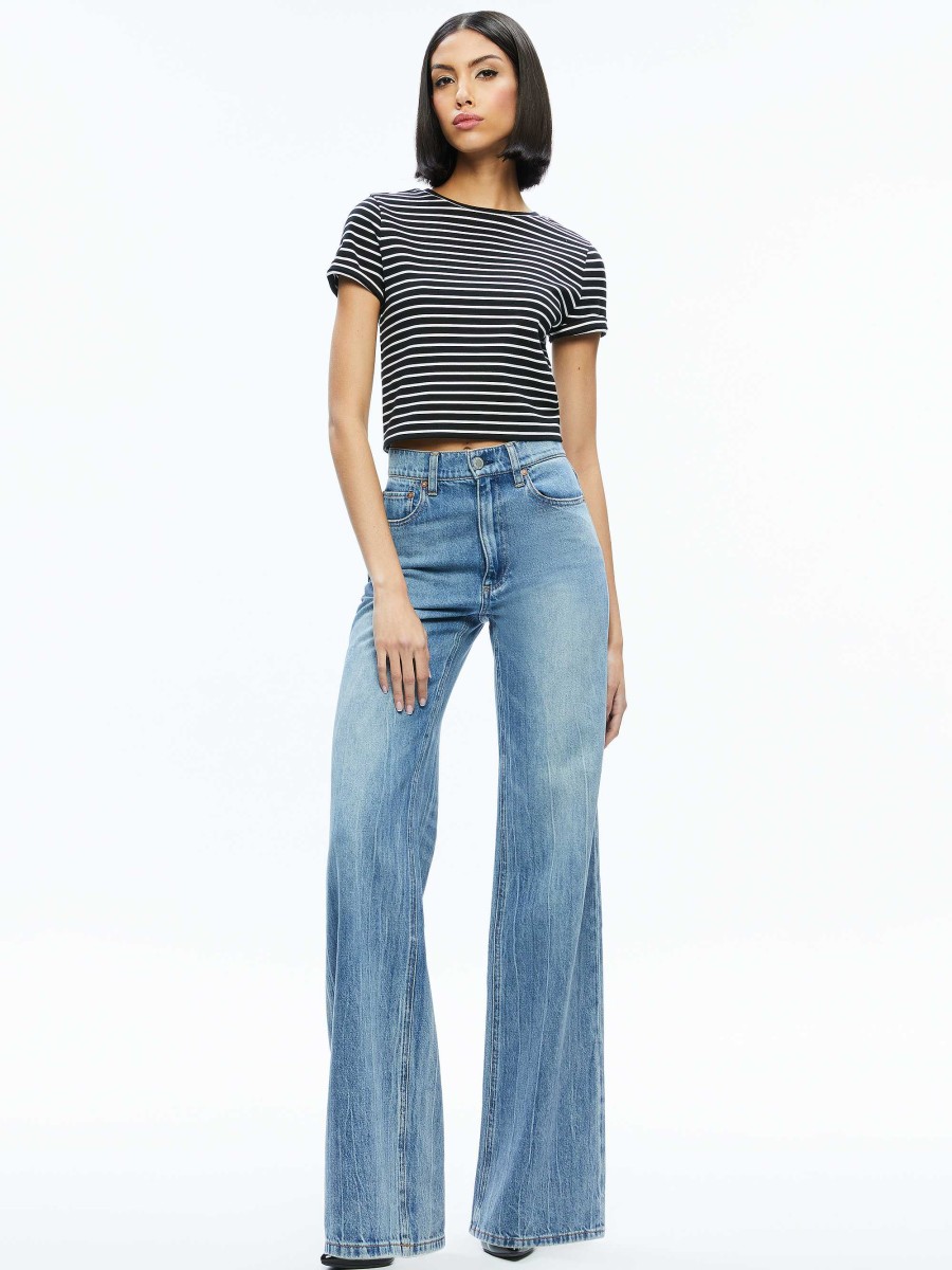 Alice and Olivia Cindy Classic Cropped Tee | Tops