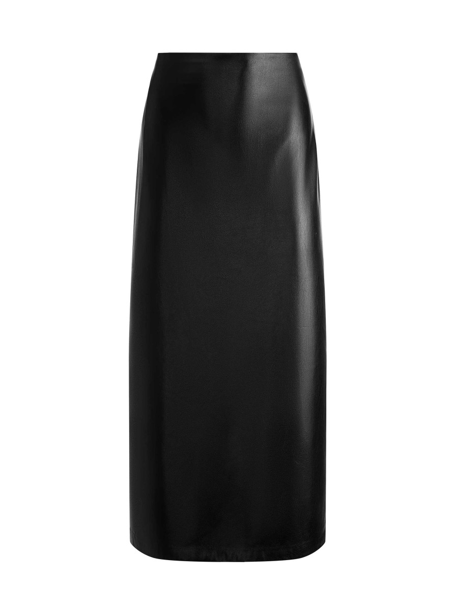 Alice and Olivia Maeve Vegan Leather Midi Skirt | Skirts