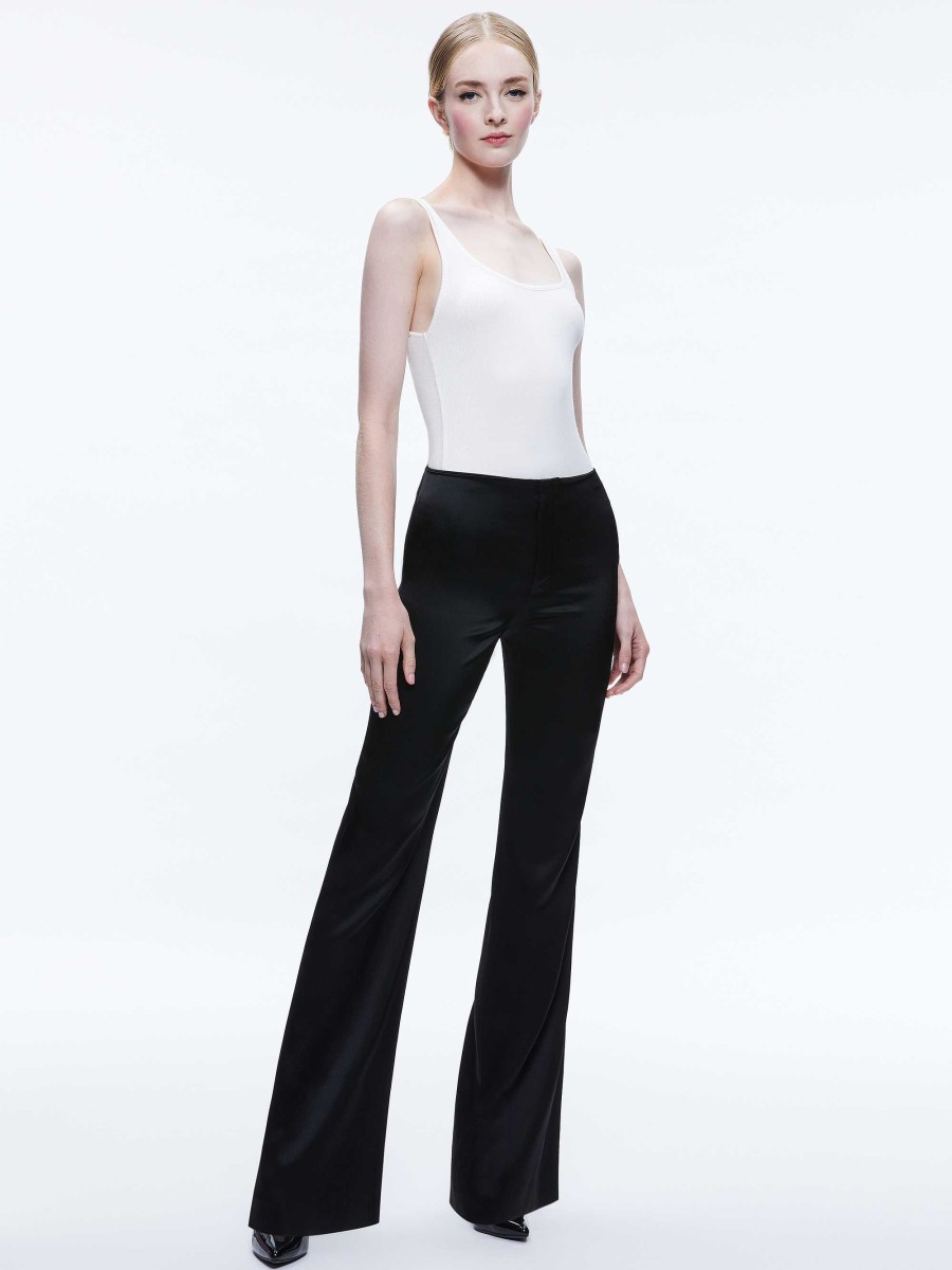 Alice and Olivia Teeny Satin Bootcut Pant | Pants