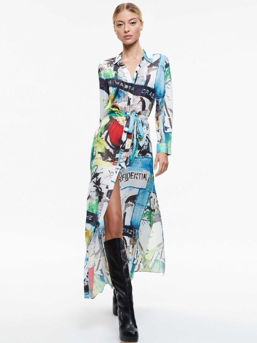 Alice and Olivia A+O X Basquiat Chassidy Maxi Shirt Dress | Dresses