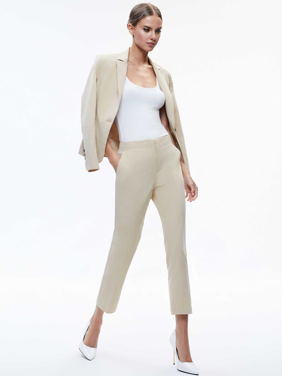 Alice and Olivia Nicky Chino Waistband Slim Ankle Pant | Pants