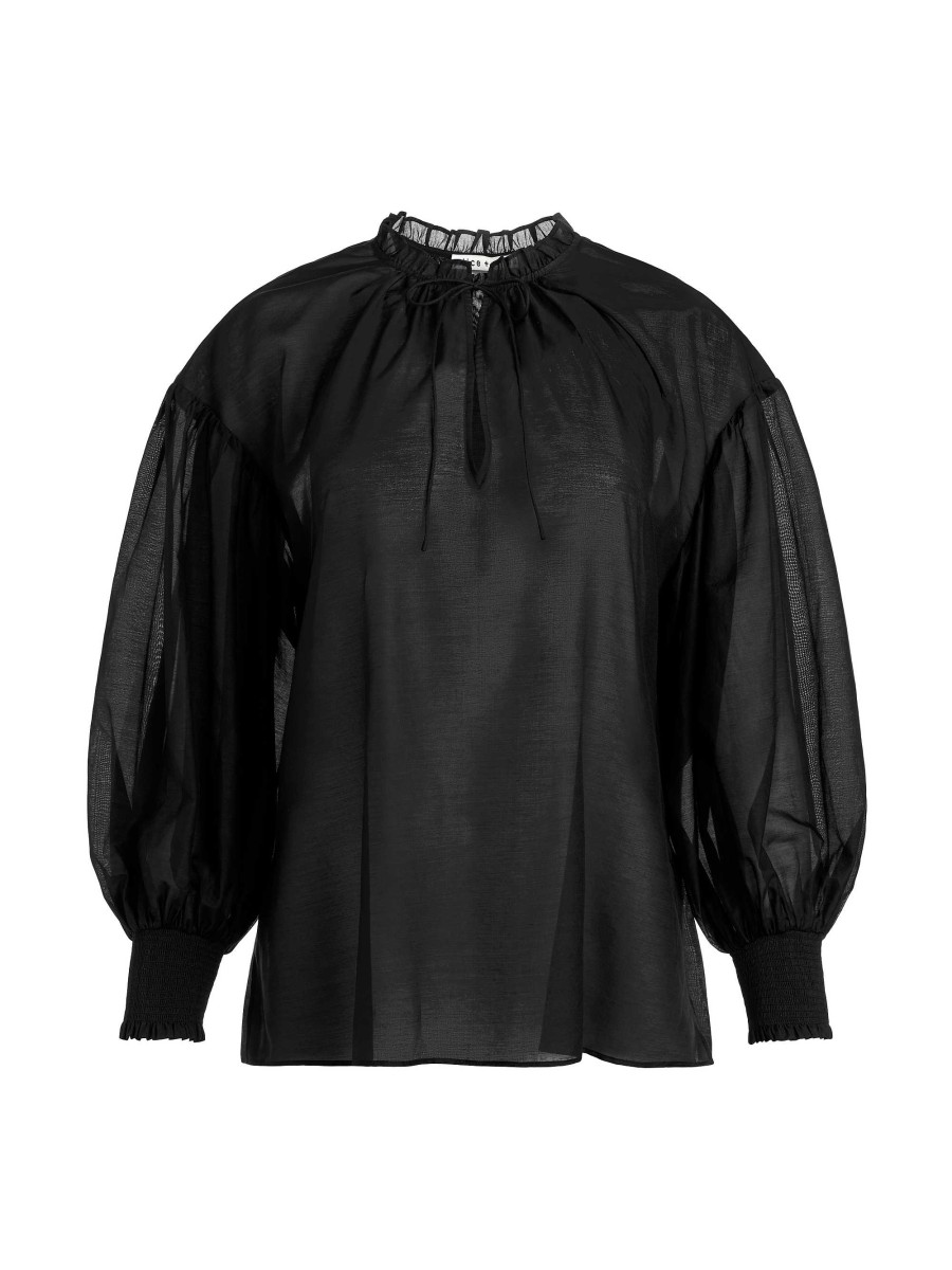 Alice and Olivia Julius Voluminous Blouson Sleeve Blouse | Tops