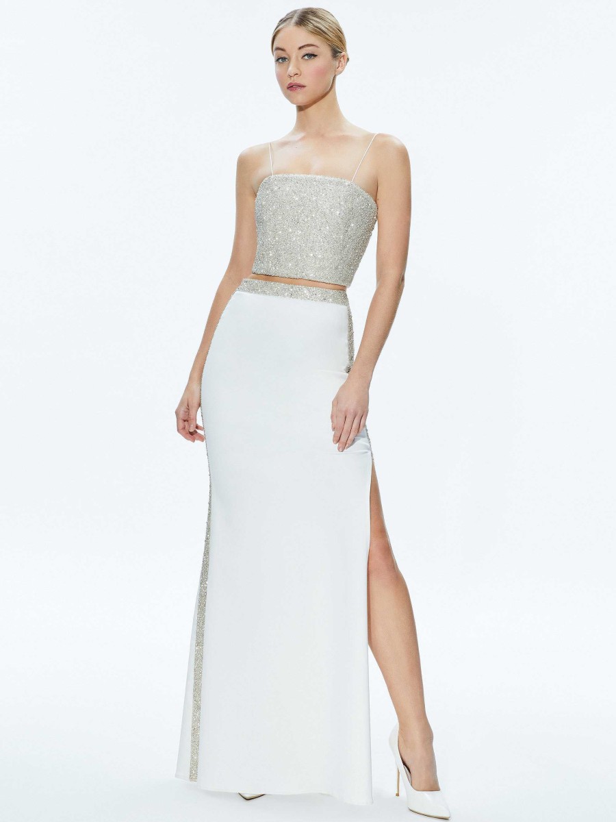 Alice and Olivia Ceresi Embellished Crop Top + Marilynn Embellished Maxi Skirt | Matching Sets