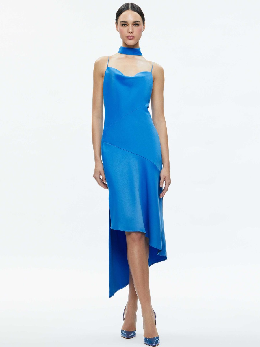 Alice and Olivia Harmony Asymmetrical Slip Scarf Dress | Dresses