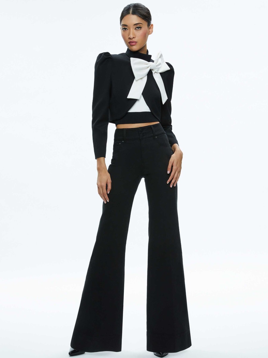 Alice and Olivia Addison Bow Collar Cropped Jacket | Jackets + Coats