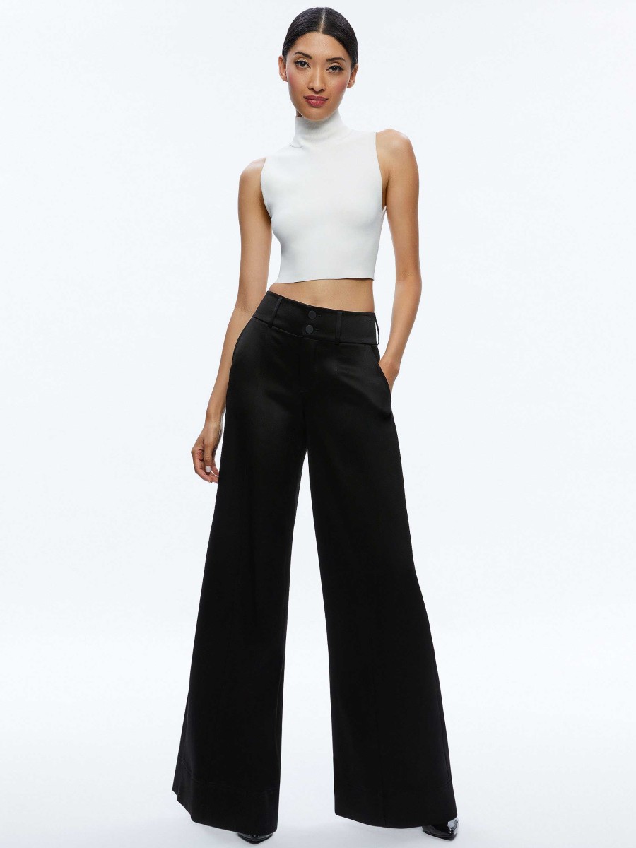 Alice and Olivia Leone Cropped Wrap Blazer + Mame High Rise Wide Leg Pant | Matching Sets